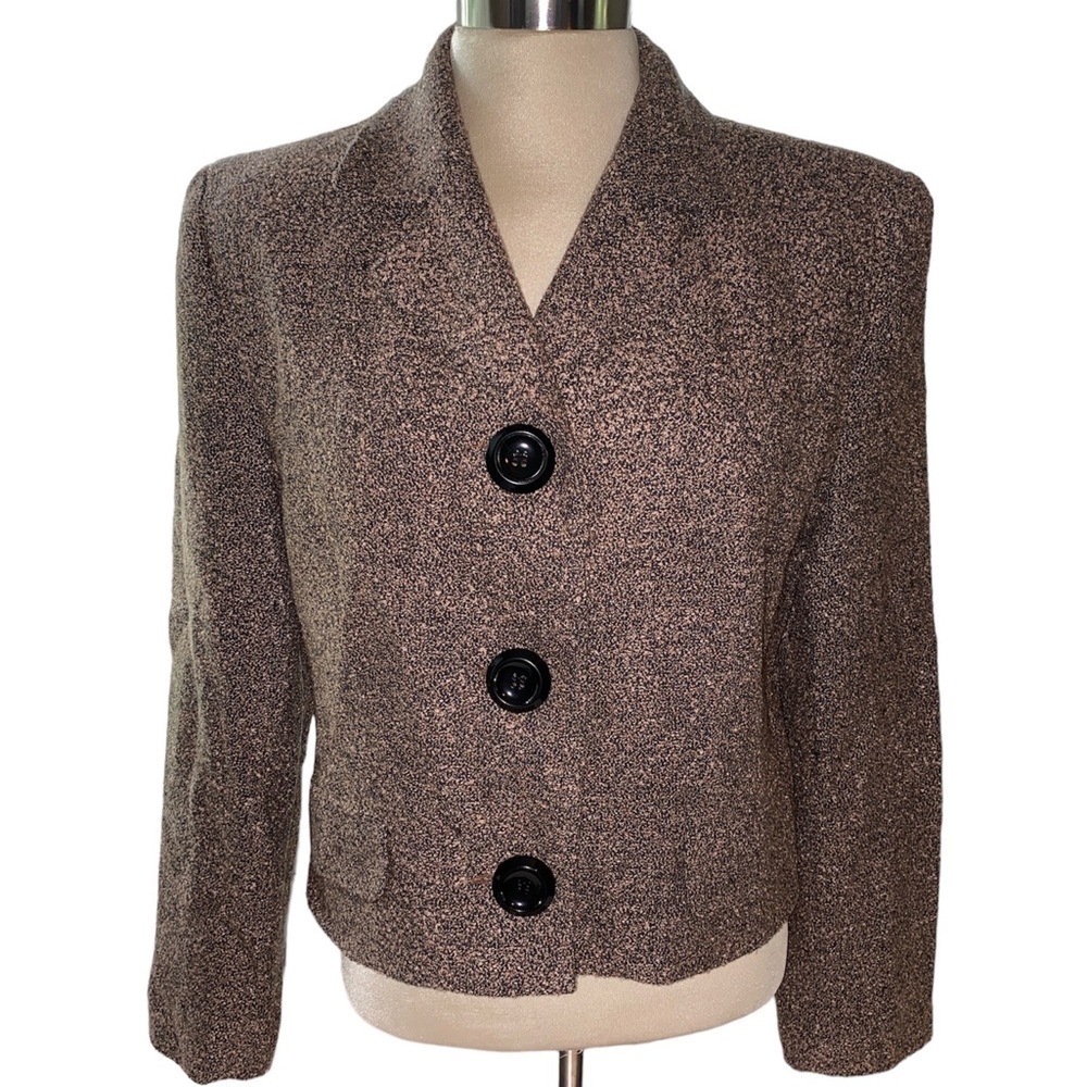 Taiga Paris blazer jacket cropped fit long sleeve oversize buttons size 10